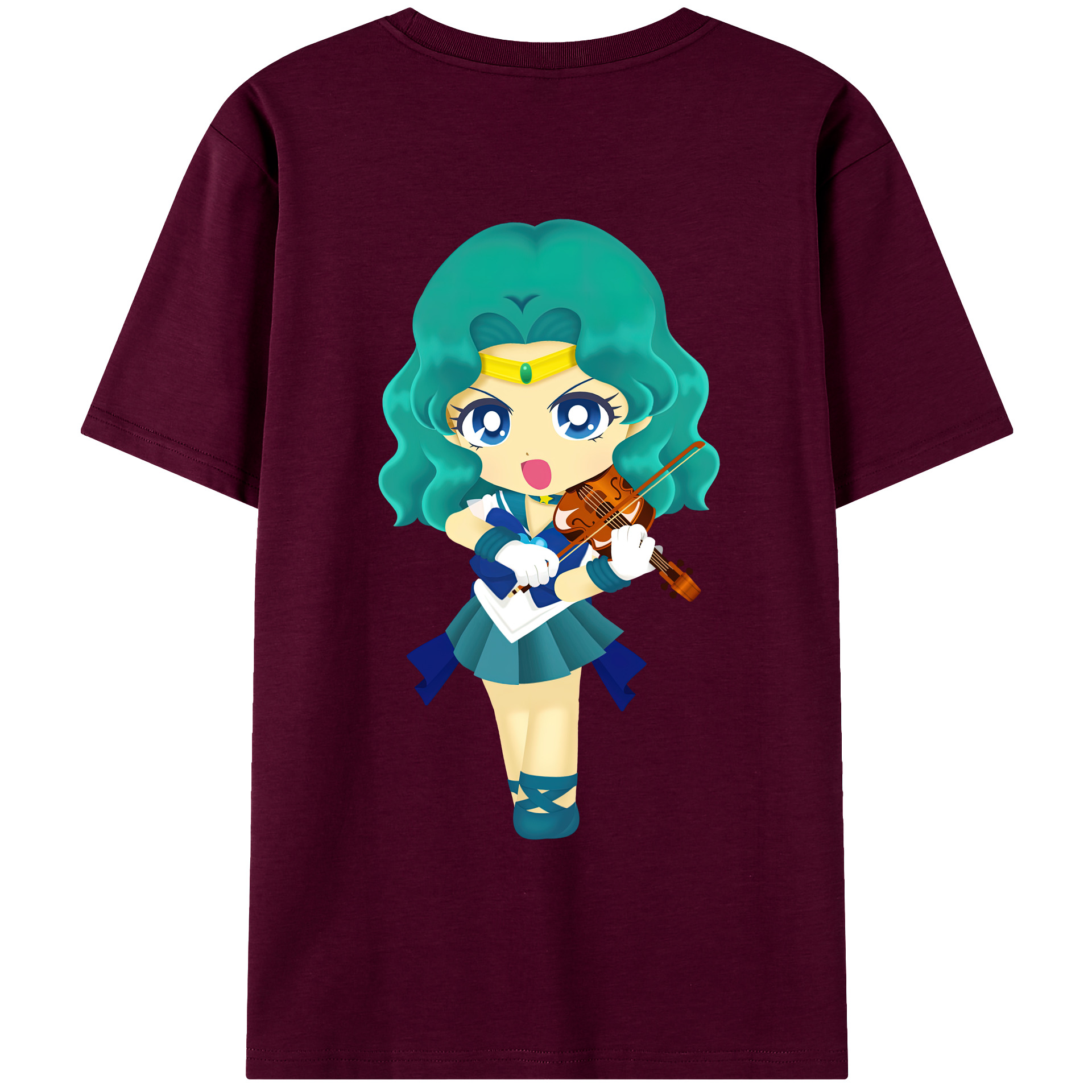 （画像用） 美少女戦士セーラームーン 海王 みちる（かいおう みちる） Sailor Moon Kaiou Michiru レディース半袖Tシャツ(バックプリント)